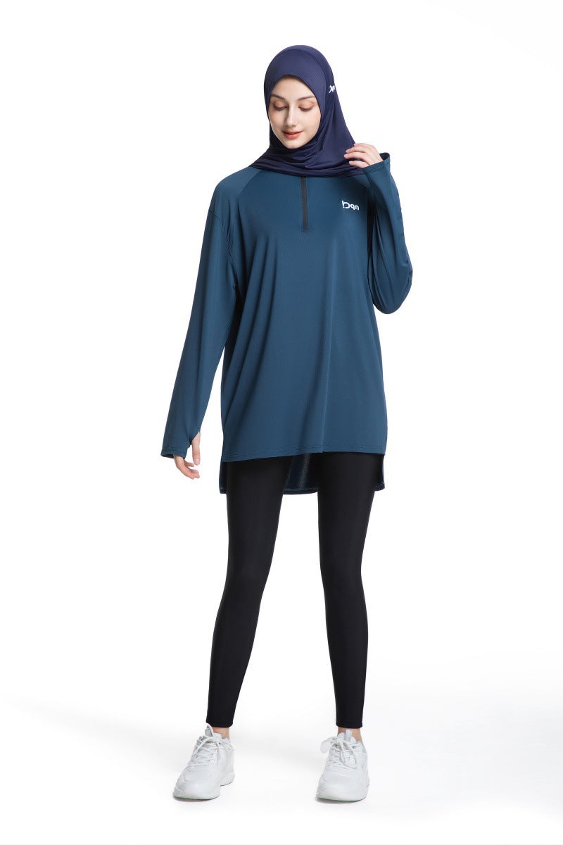 Quick-Dry Activewear with Thumb Holes Sports Top (MS289)