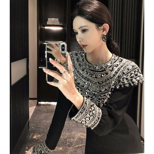 Black Fitted Column Gown(MS423)