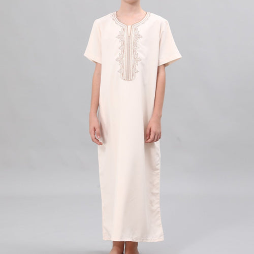 Boys' Embroidered Thobe with Side Pockets(MKB035)