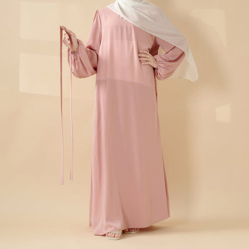 Candy Color Pleated Abaya | Must-have Essential Basic Dress (MA142)