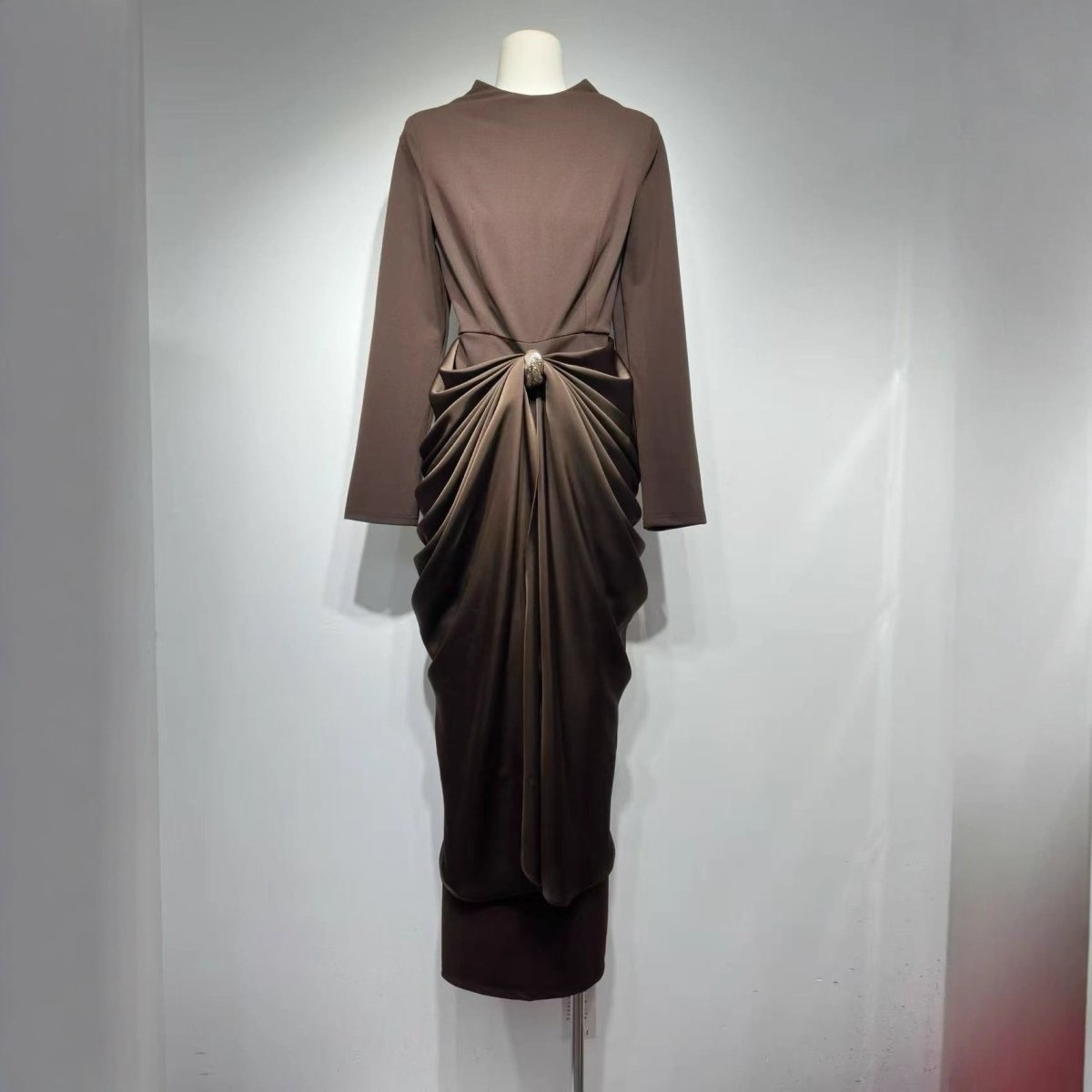Draped Jersey Maxi Dress(MS386)