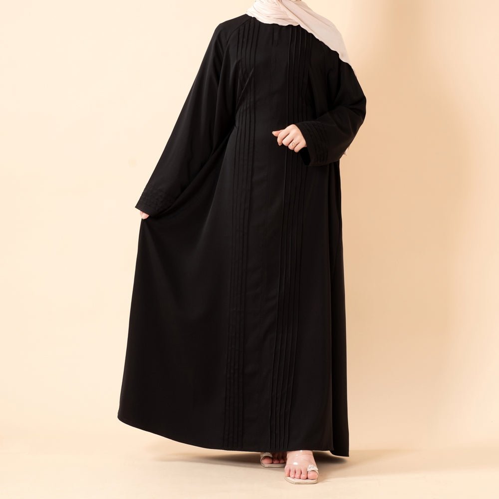 Serene Pleated Georgette Abaya Loose Full-Length Modest Style (MA254)