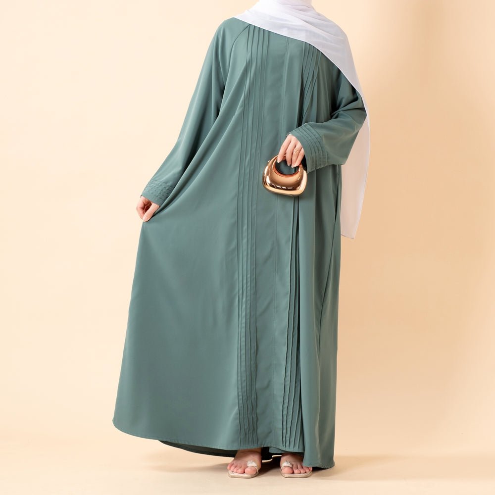 Serene Pleated Georgette Abaya Loose Full-Length Modest Style (MA254)
