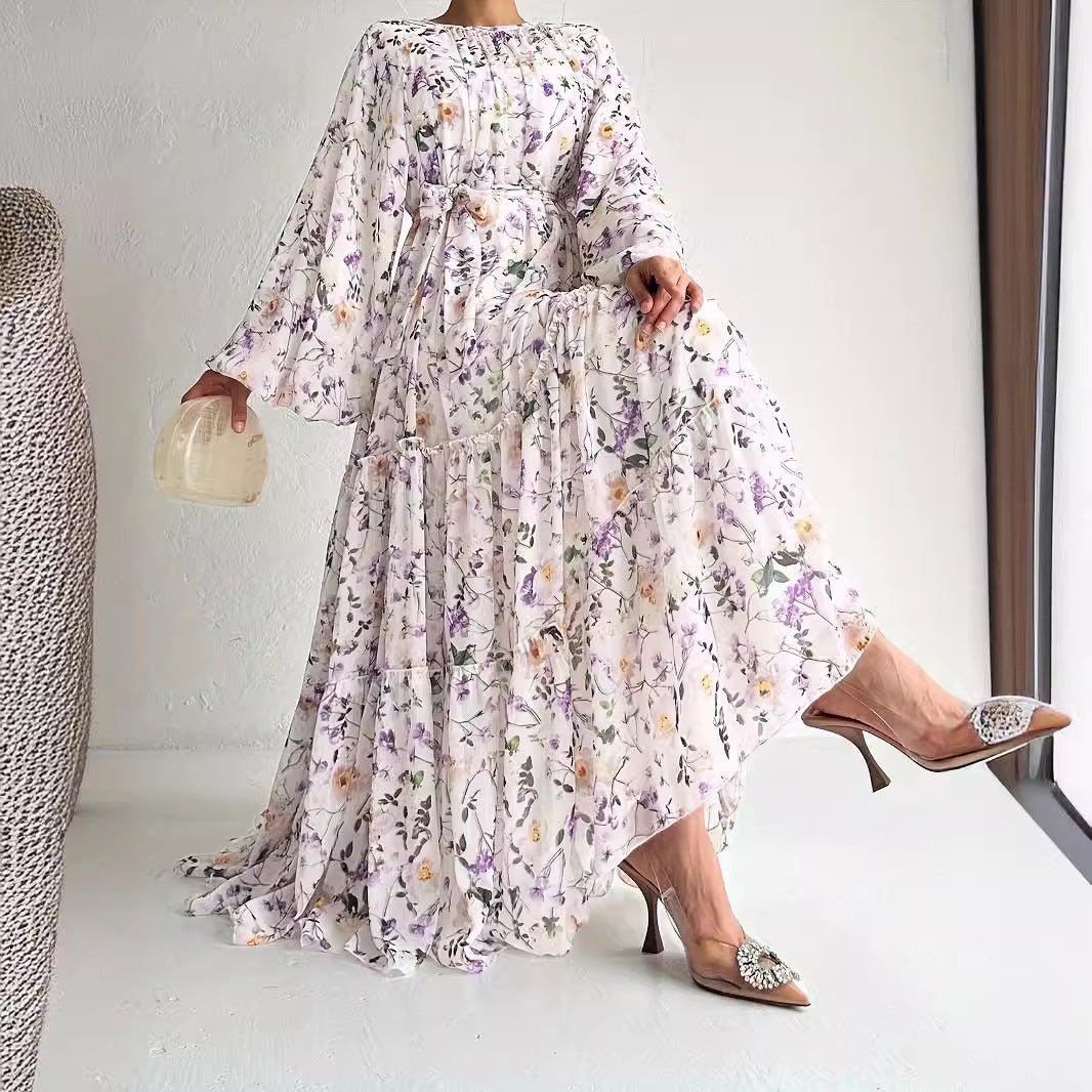 Floral Chiffon Dress(MA408)