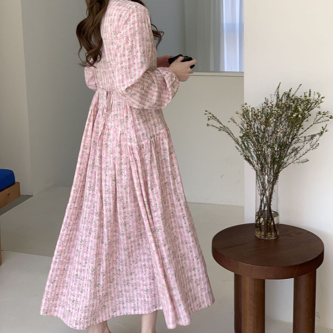 Floral Print Maxi Dress(MS425)