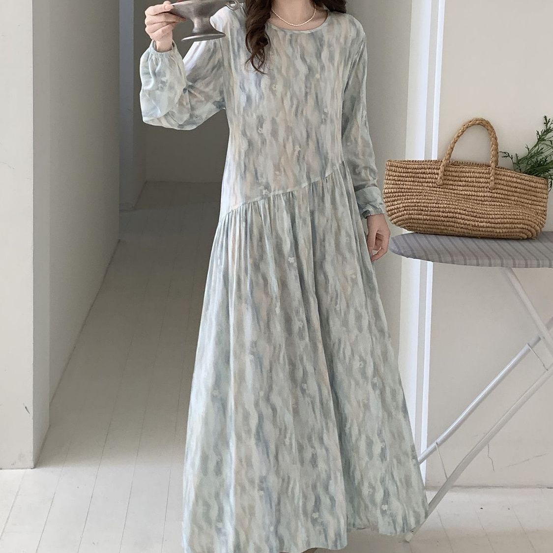 Floral Print Maxi Dress(MS425)