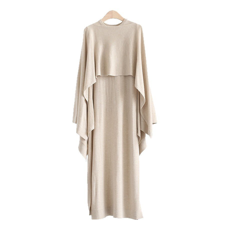 French-Style Two-Piece with Draped Poncho (MS310)