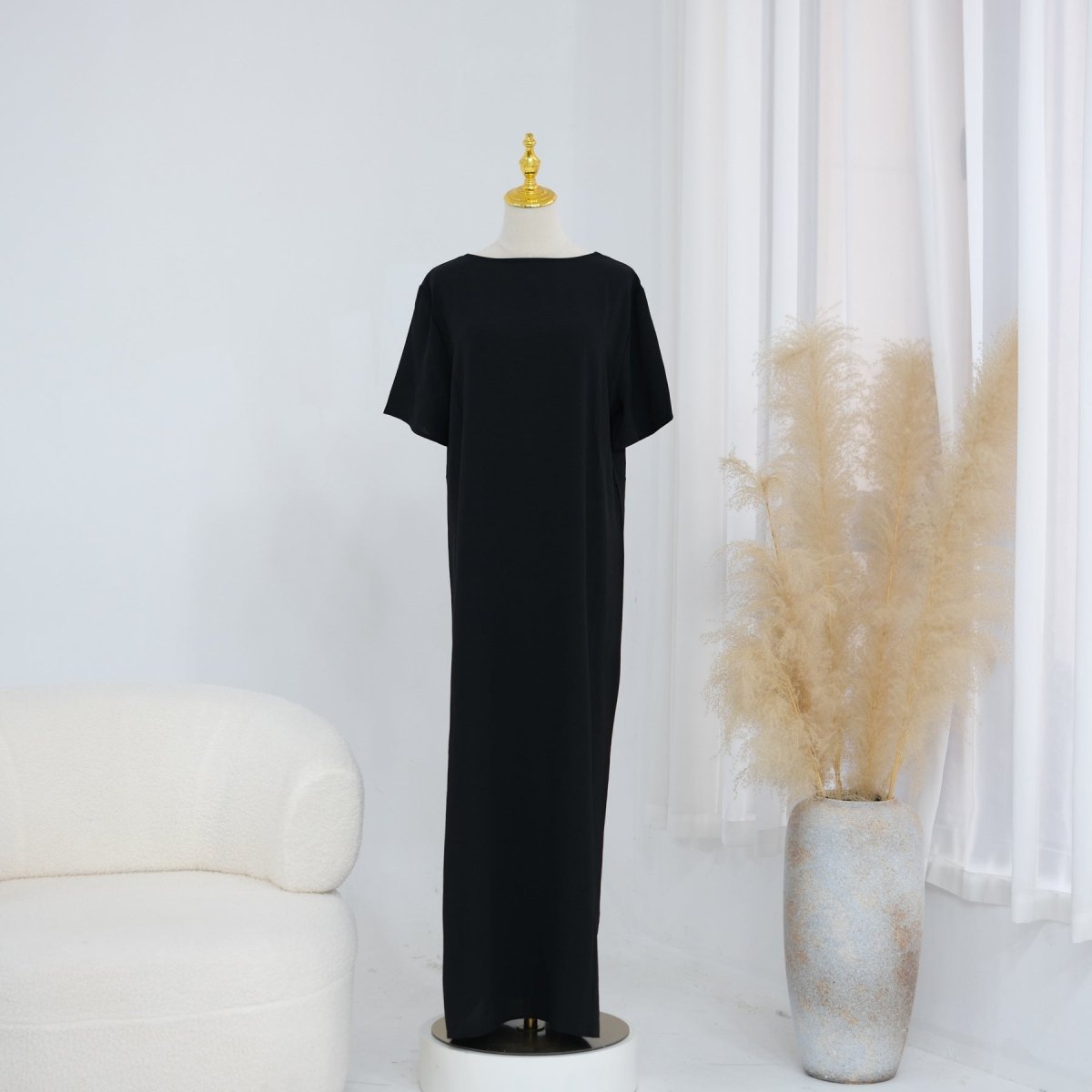 Ice Silk Crinkle Basic Dress(MA392)