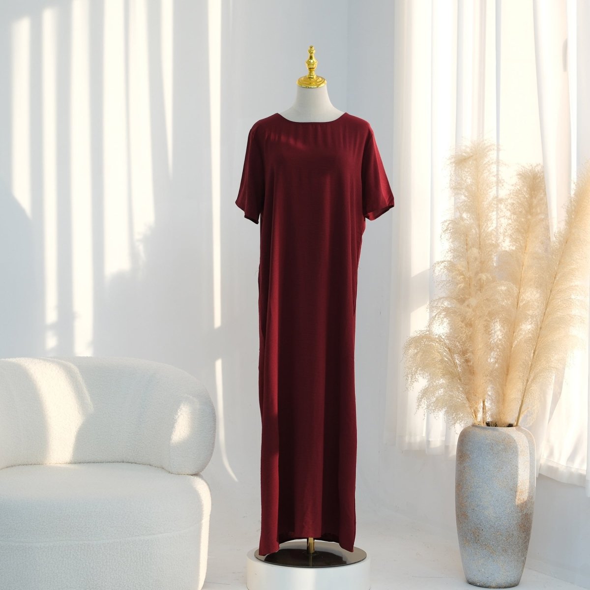 Ice Silk Crinkle Basic Dress(MA392)
