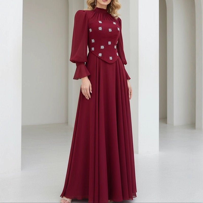 Jewel Embellished Maxi Dress (MS393)