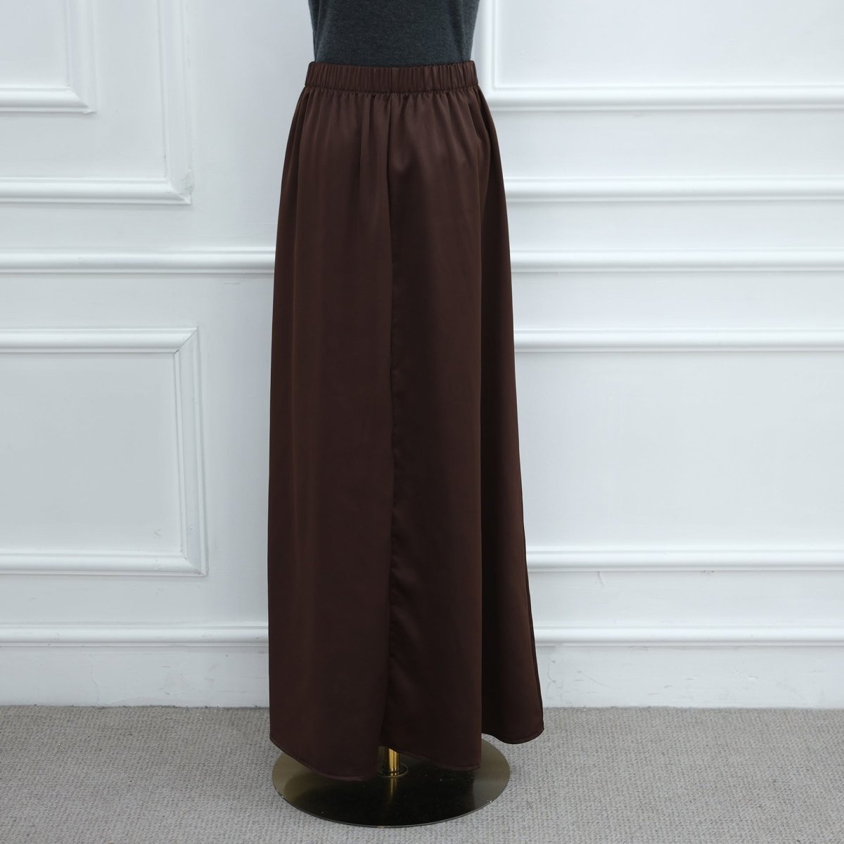 Lace Trim Contrast Panel Satin Top(MS408)