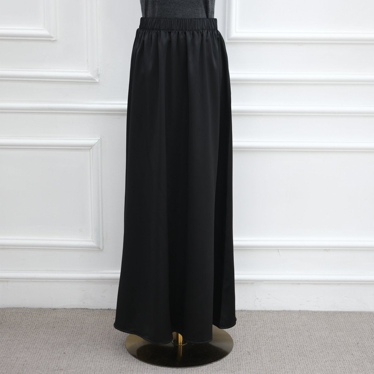 Lace Trim Contrast Panel Satin Top(MS408)