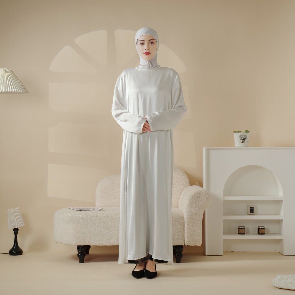 Petal Glow Hand-Embroidered Open Abaya — Secret Garden Series (MOA295)