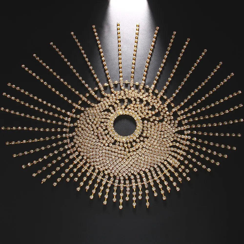 MAC051 Rhinestone Chain Tassel Headpiece