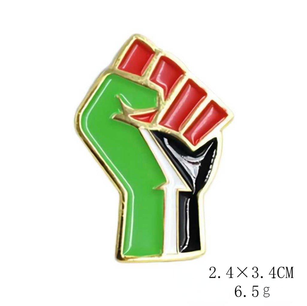 MAC105 Free Palestine flag Keffiyeh pin