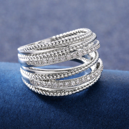 Crossed Zirconia Ring(MAC192)