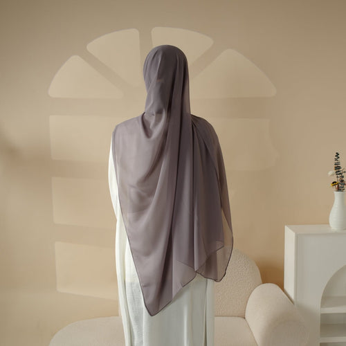 Chiffon Hijab with Cord Base Cap 2pcs Set (MH037)