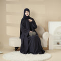 Plain Linen Abaya 3-Piece Set (MOA016)