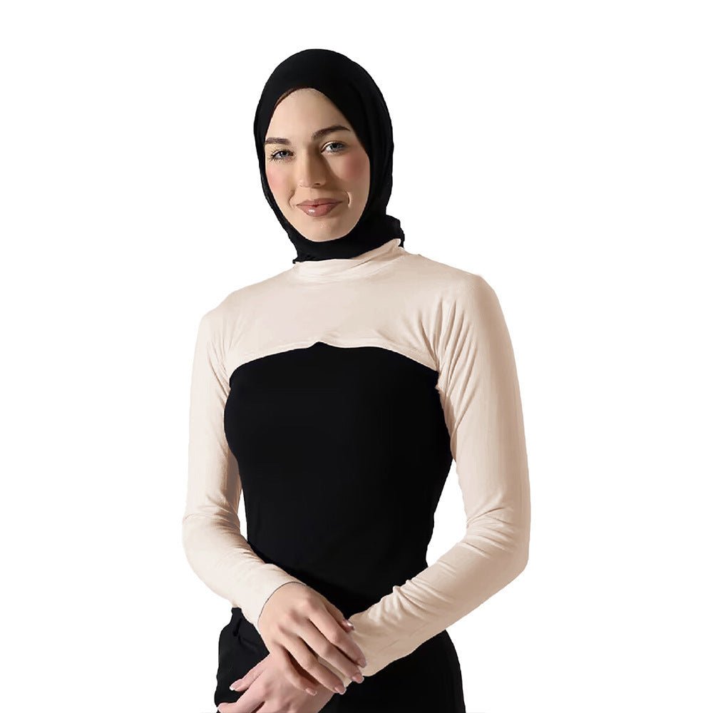 Modest Shoulder-Cover Base Layer Versatile Sleeveless Inner Top with Attached Sleeves | One Size (MAC409)