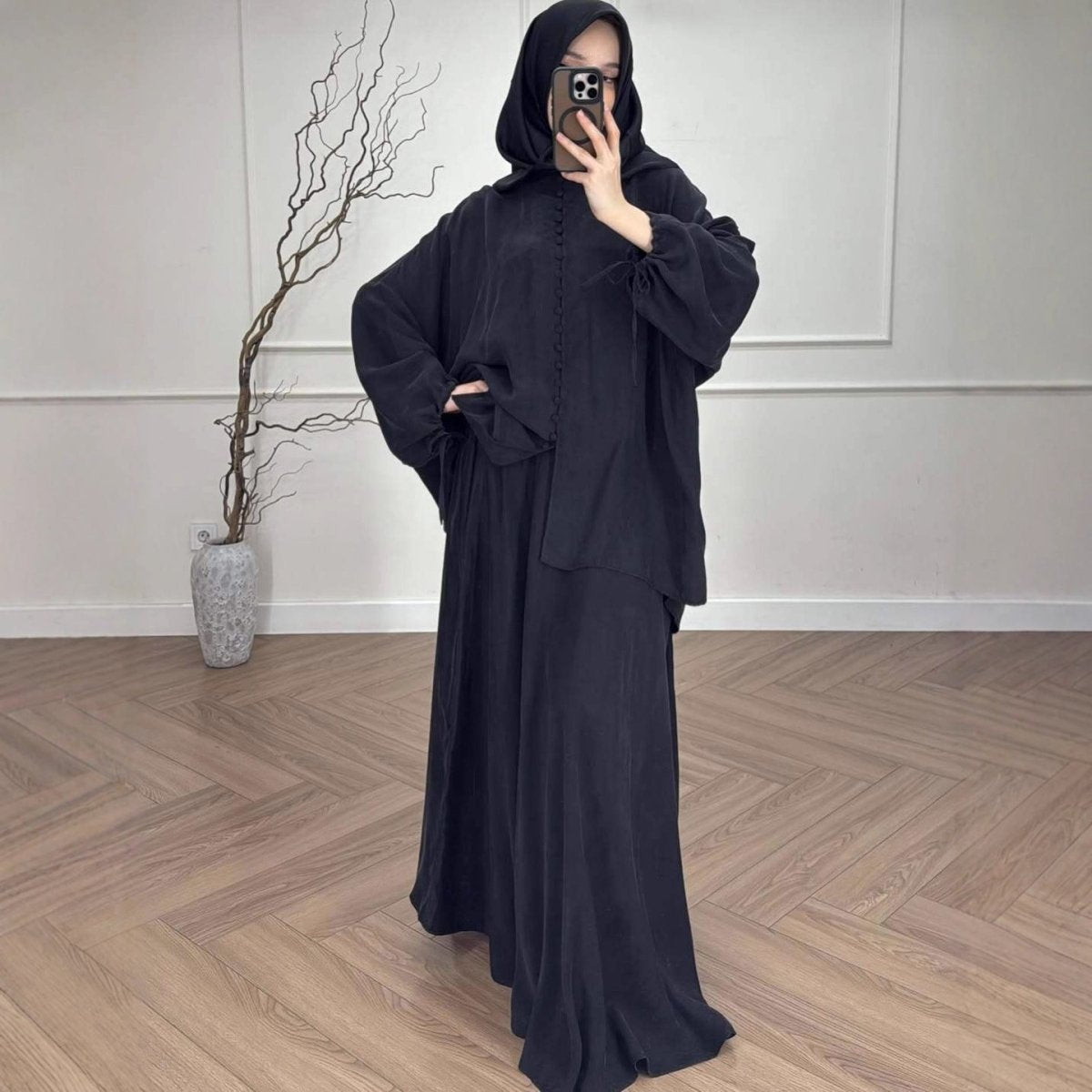 Oversized Batwing Tunic & Maxi Skirt Set (MS376)