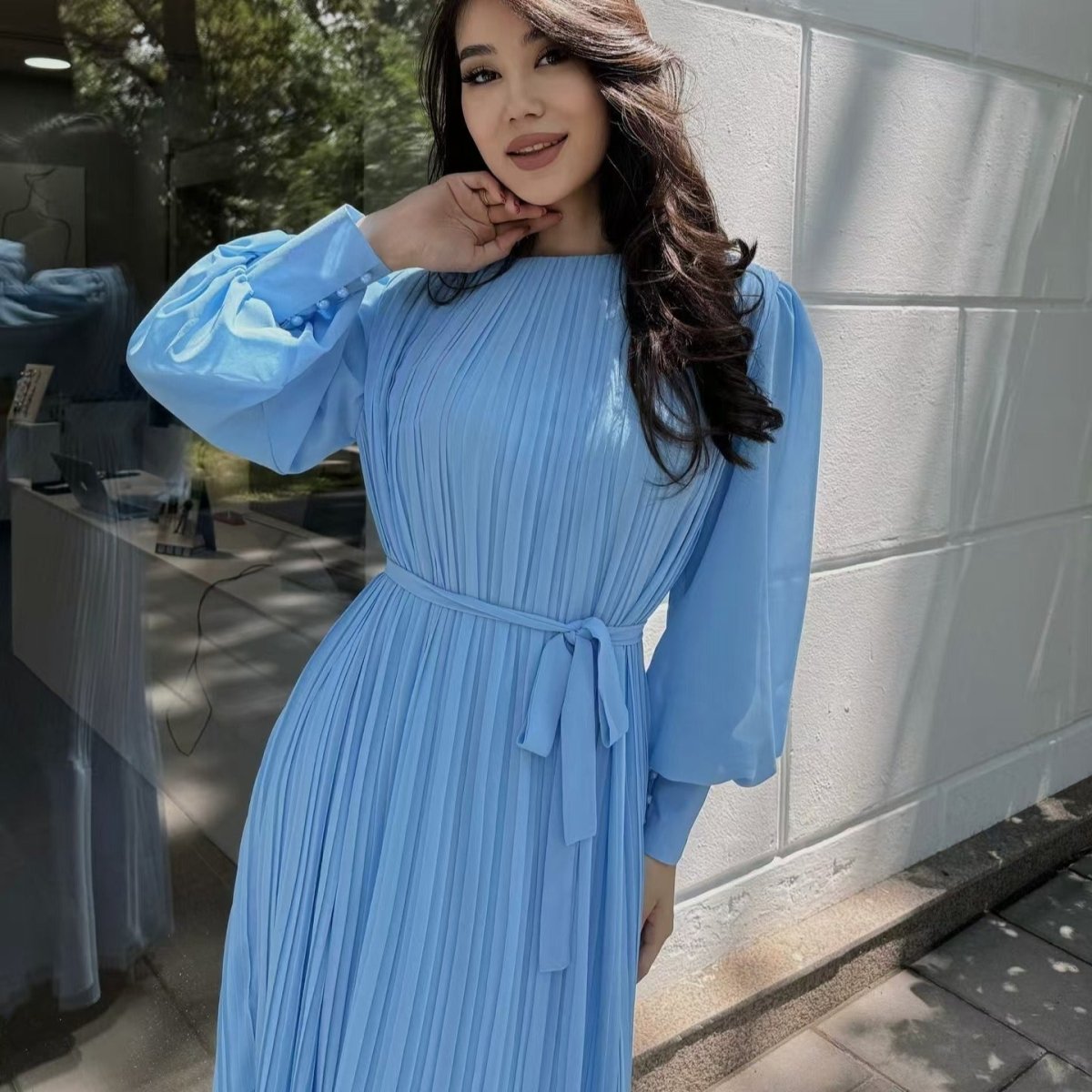 Pleated Tiered Maxi Dress(MS466)