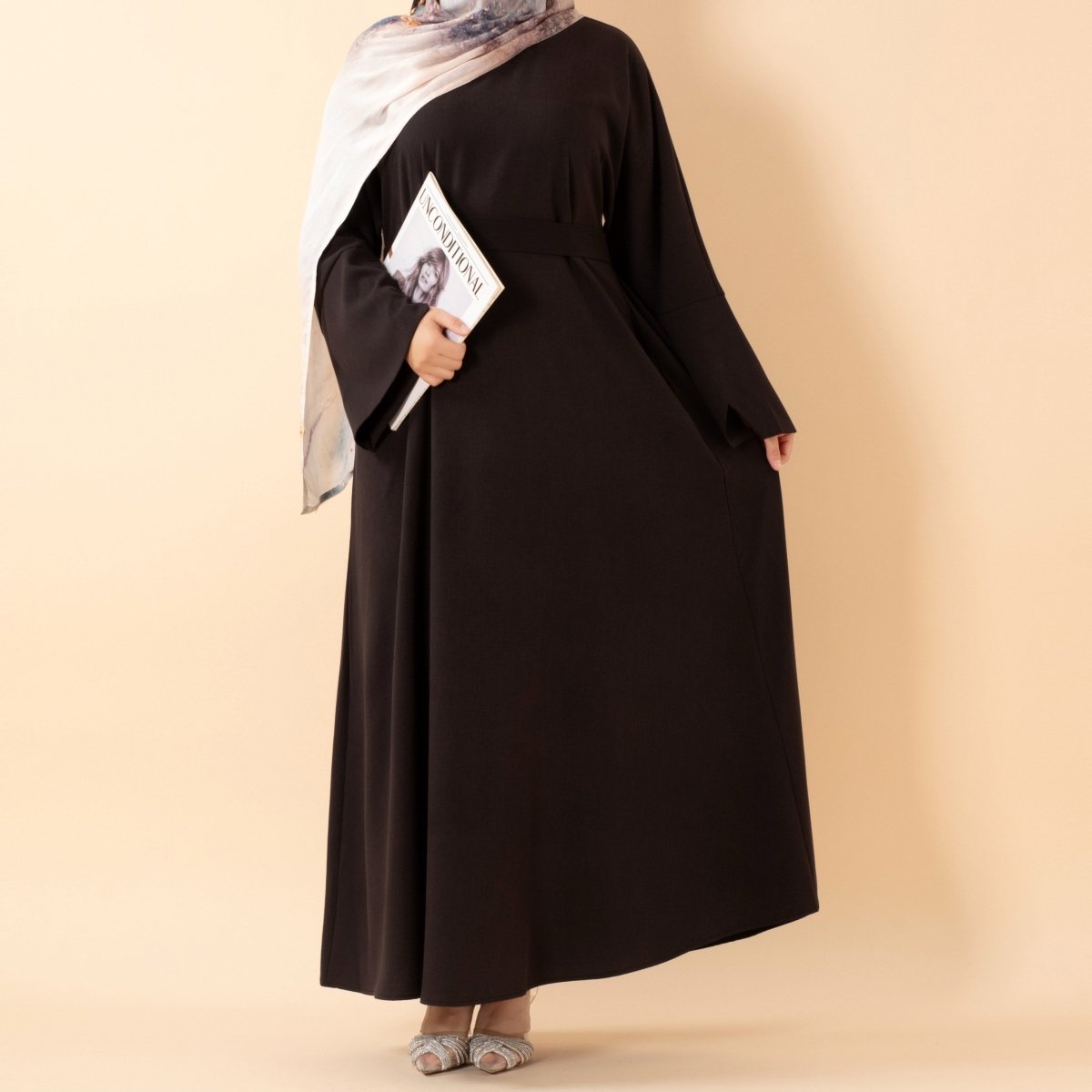 Premium Linen Effect Pullover Abaya with Pockets (MA341)