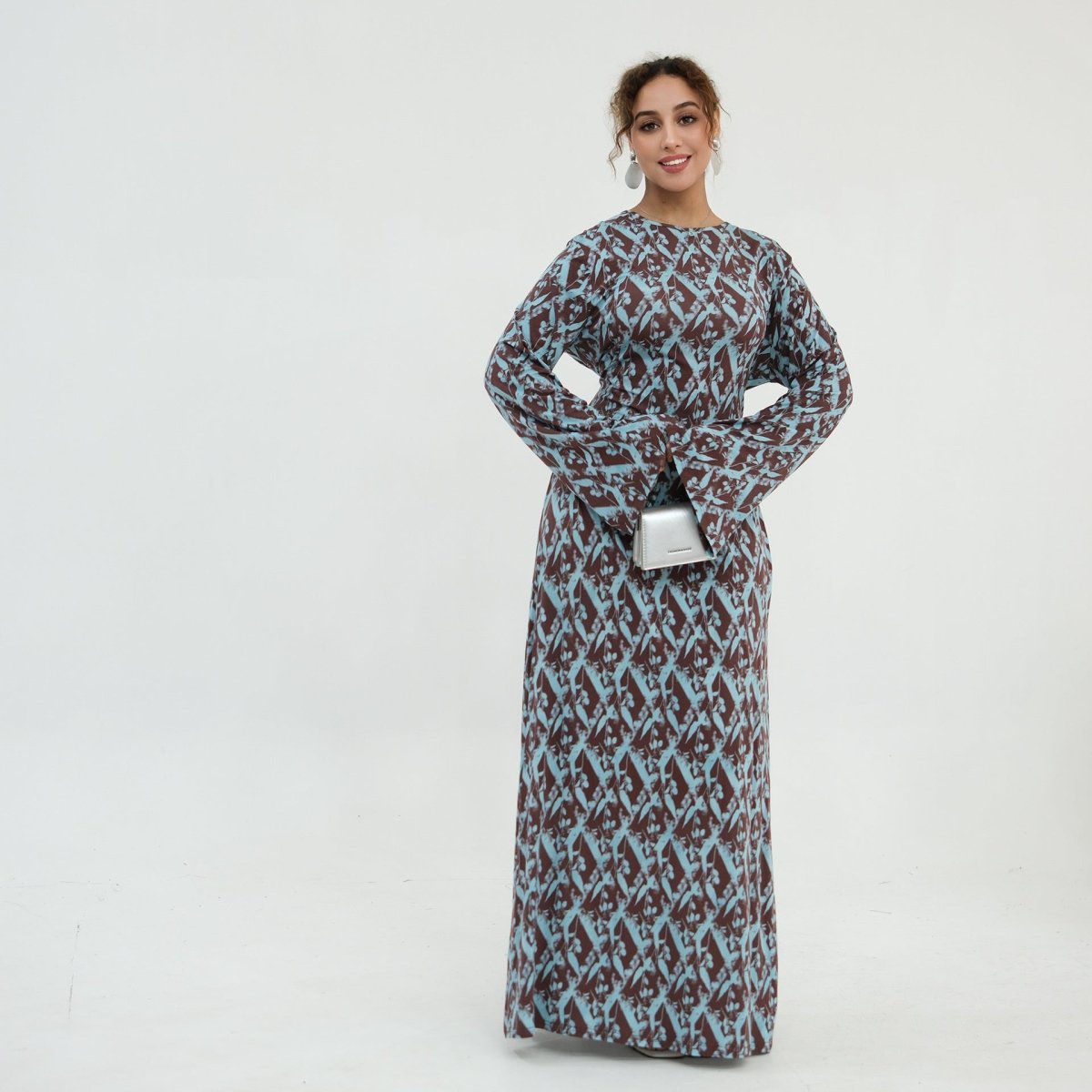 Print Stretch Maxi Dress(MS429)