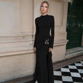 Ruched Bodycon Gown with Metal Hardware(MS233)