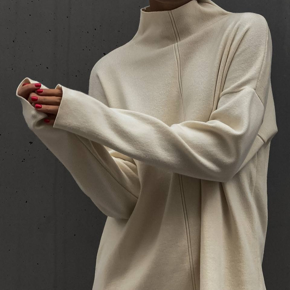Solid Color Asymmetric Tunic & Wide Leg Pants Set(MS174)