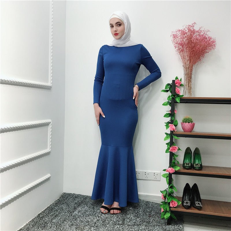 Stretch Mermaid Hem Maxi Dress(MS457)