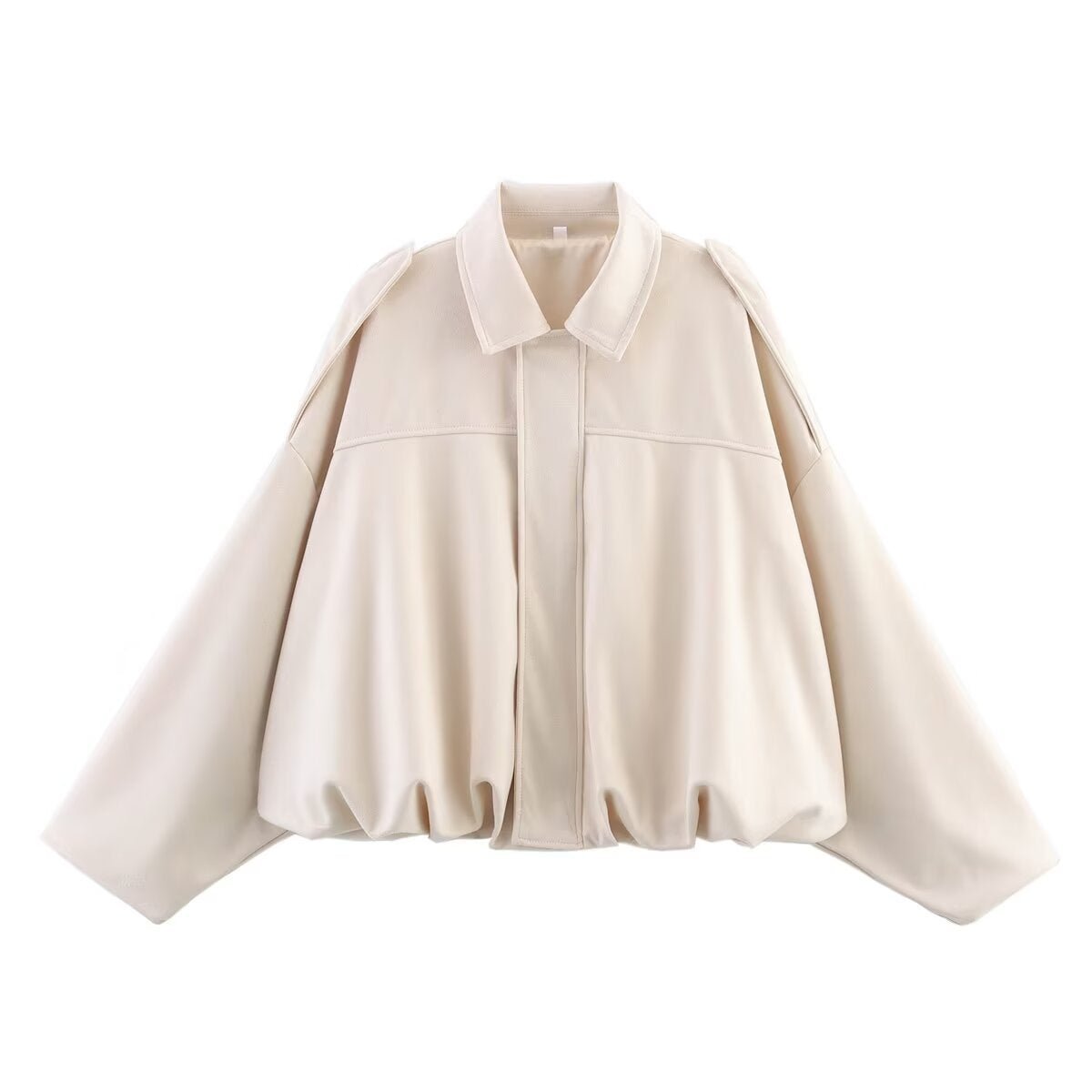 Suede Bomber Jacket | Collared Flight Jacket with Shoulder Tabs(MS240)
