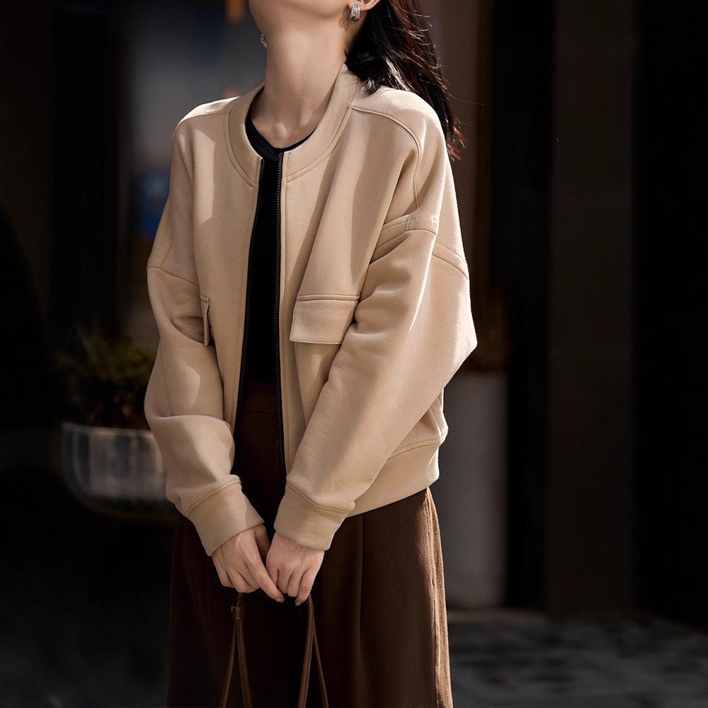 Utility Bomber Jacket | Fleece-Lined Cargo Pocket Jacket(MS245)