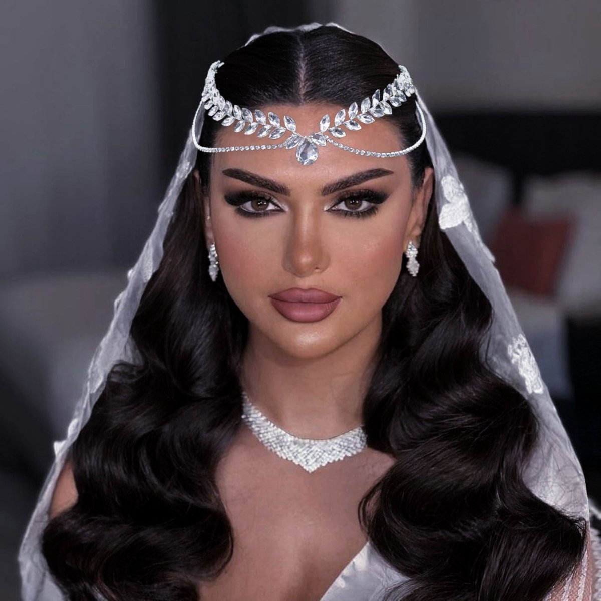 Versatile Glistening Teardrop Crystal Forehead Chain Hair Accessory (MAC331)