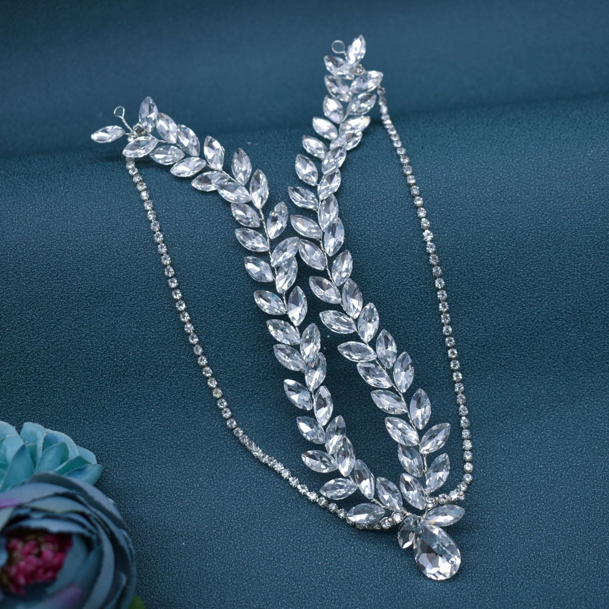 Versatile Glistening Teardrop Crystal Forehead Chain Hair Accessory (MAC331)
